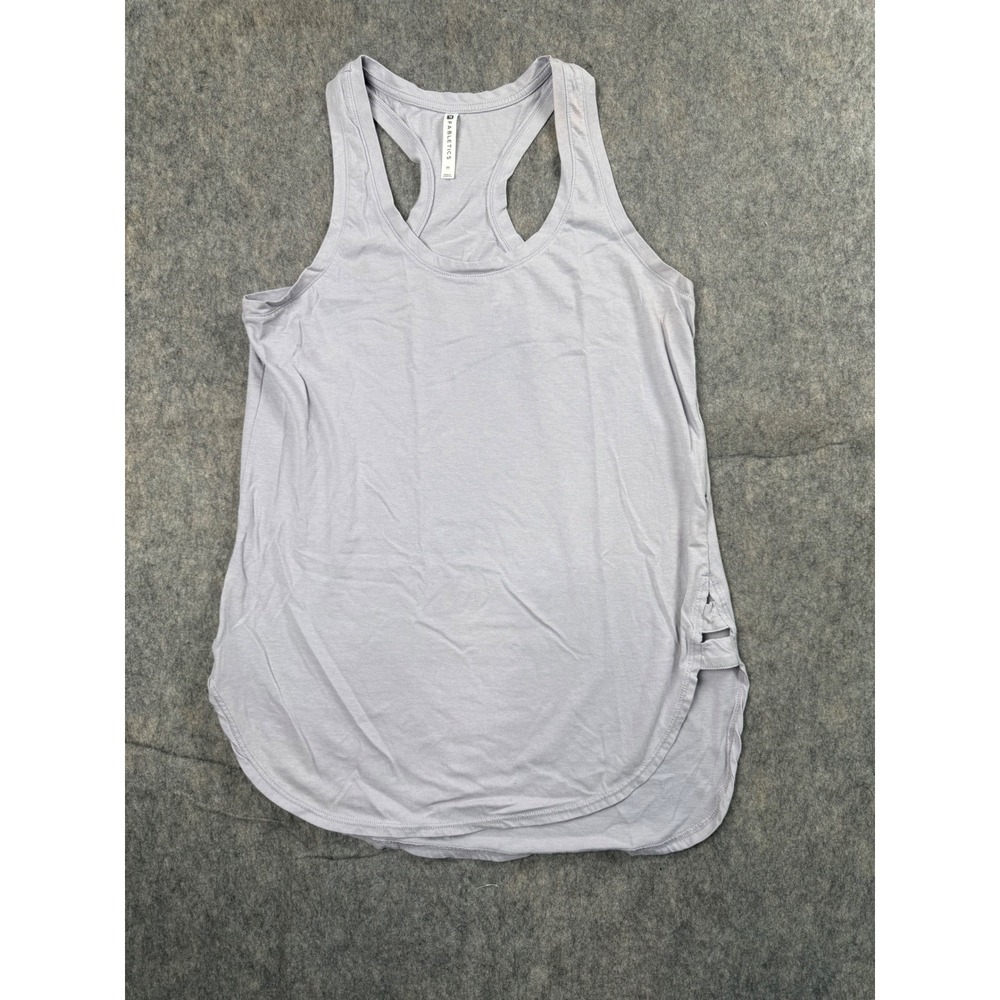 Fabletics Womens Racerback Tank Top Medium Lilac Purple Curved Hem Athletic Yoga